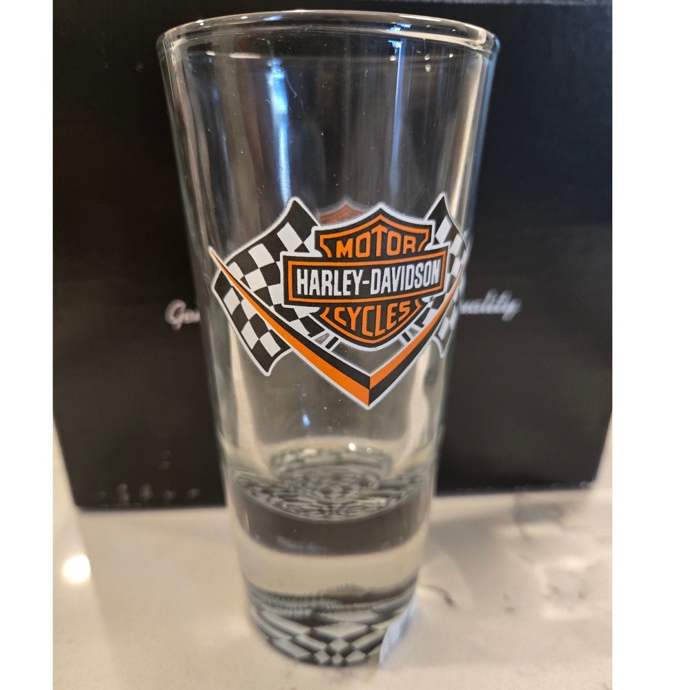 Harley-Davidson Super Shooter Tall Shot Glass Checkered Flag 96940-05V